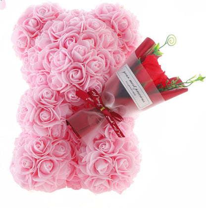 Rose BearFresh Flower  Birthday Gift